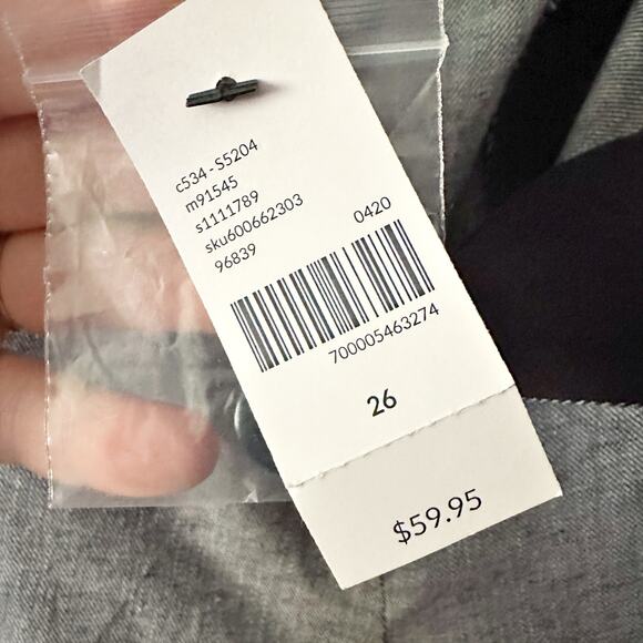 Lane Bryant Linen Blend Gray Blue High Rise Belted Bermuda Shorts Plus Size 26 - Picture 6 of 11